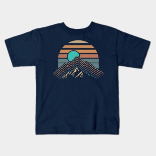 Retro Vintage Mountain Sunset Kids T-Shirt